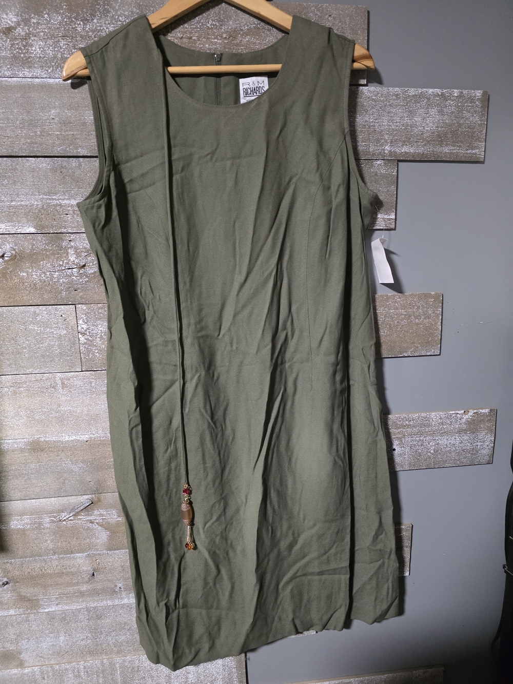 R&M Richards Olive Green Sleeveless Maxi Dress